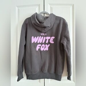 White Fox- Gray Hoodie Sweater